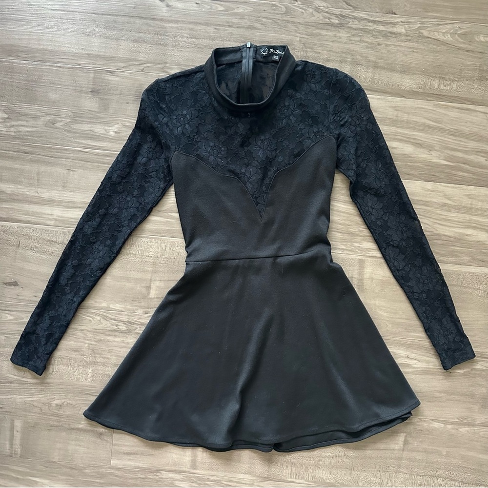 For Love & Lemons Archive Black Lace Mini Dress